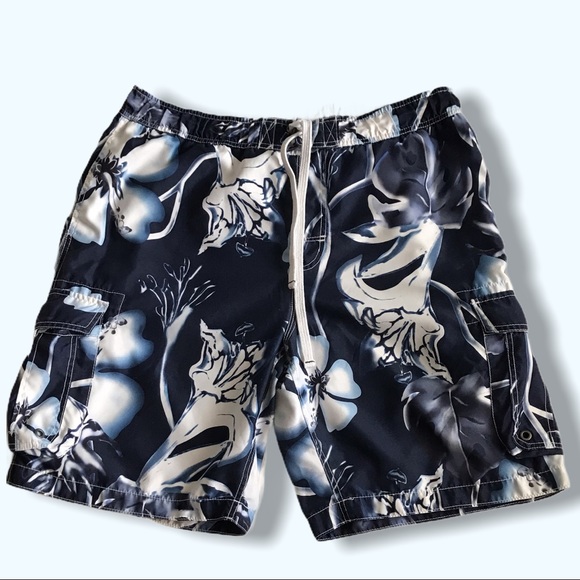 No Boundaries Other - Men’s NOBO Blue Tropical Swim Trunks